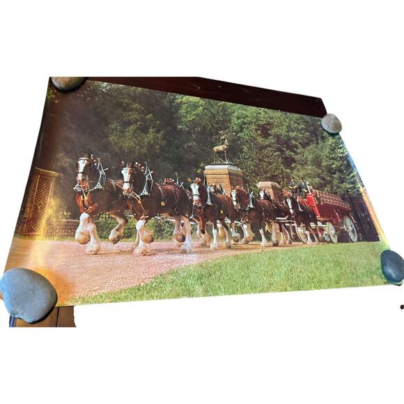 Official Budweiser Clydesdales Poster Anheuser-Busch St Louis Beer Horse Print - Picture 2 of 7